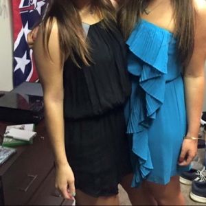 Little Black Dress with faux leather design!